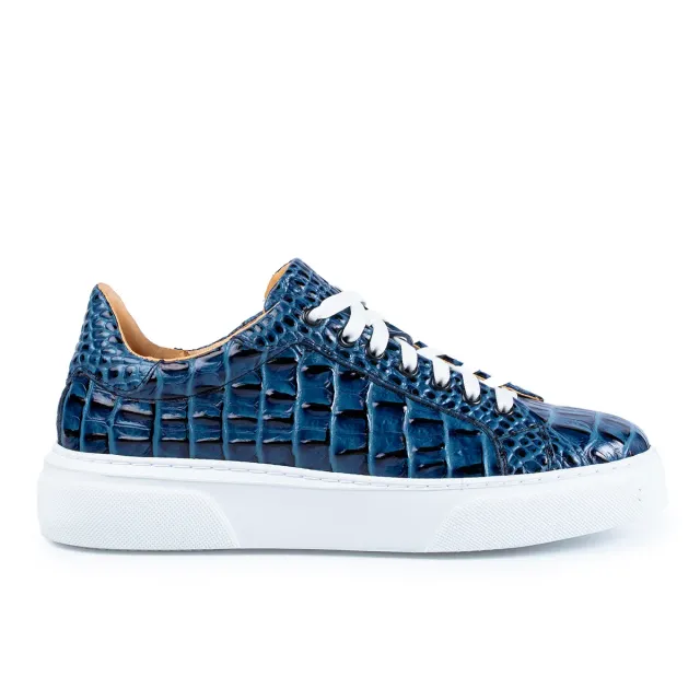 Lucas Shoes 510 sneakers piele albastru croco