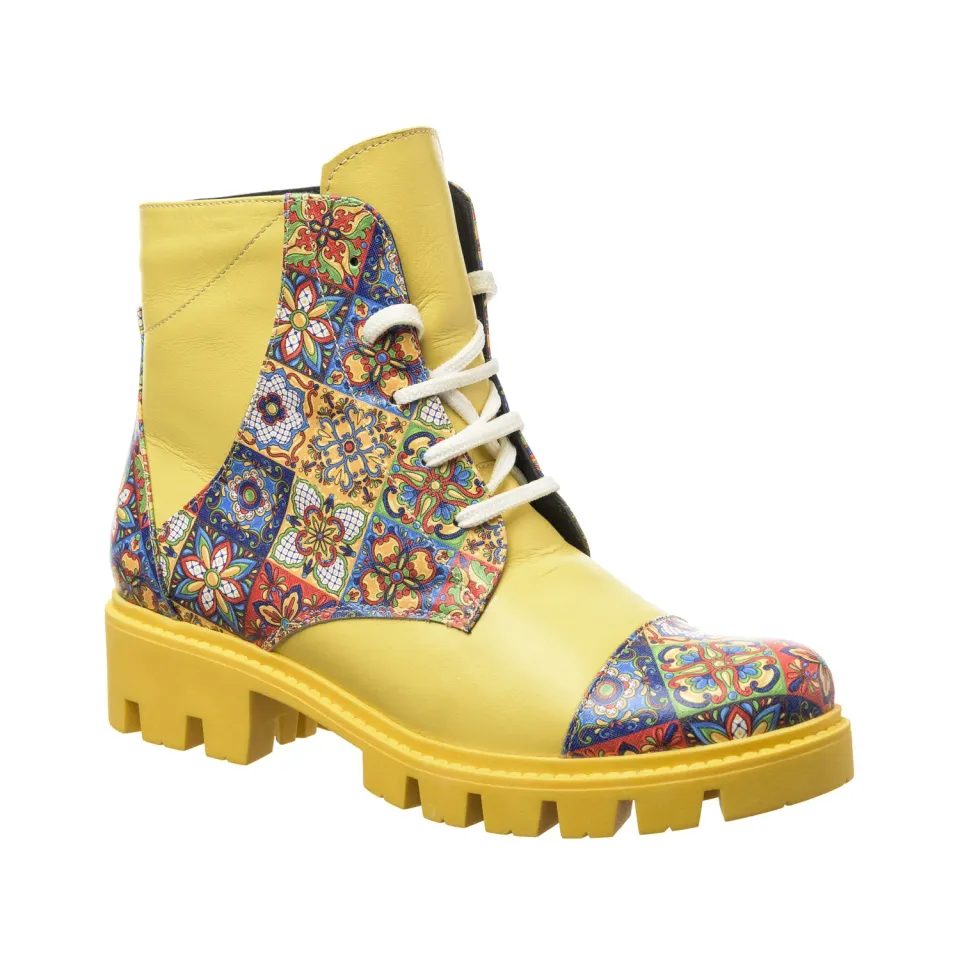 Catinca Shoes BC20 GBM3D bocanci dama piele galben