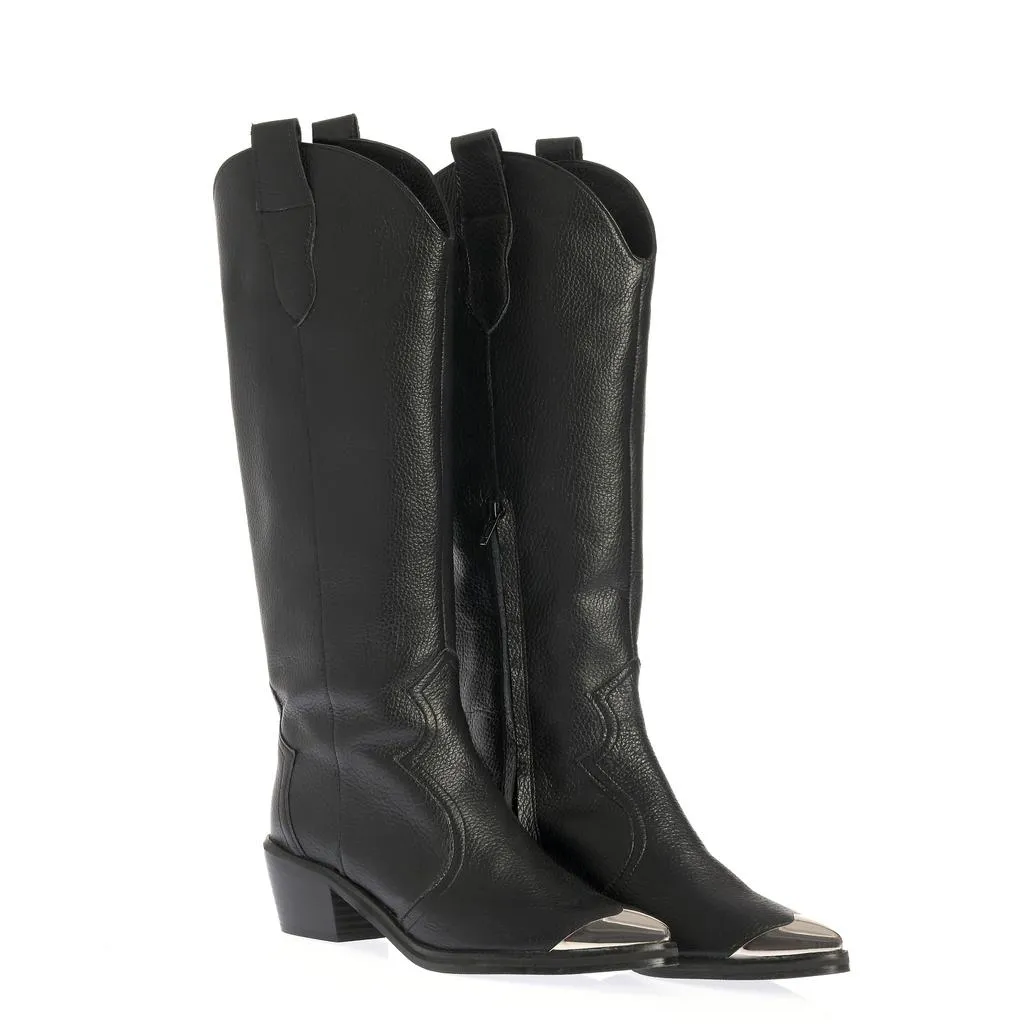 Ana Urbana Shoes Blair ciocate negre piele naturală