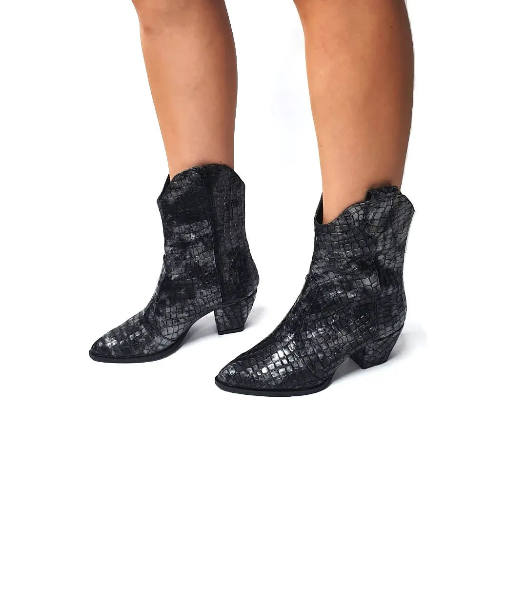 Catinca Shoes SN ciocate dama piele neagră șarpe