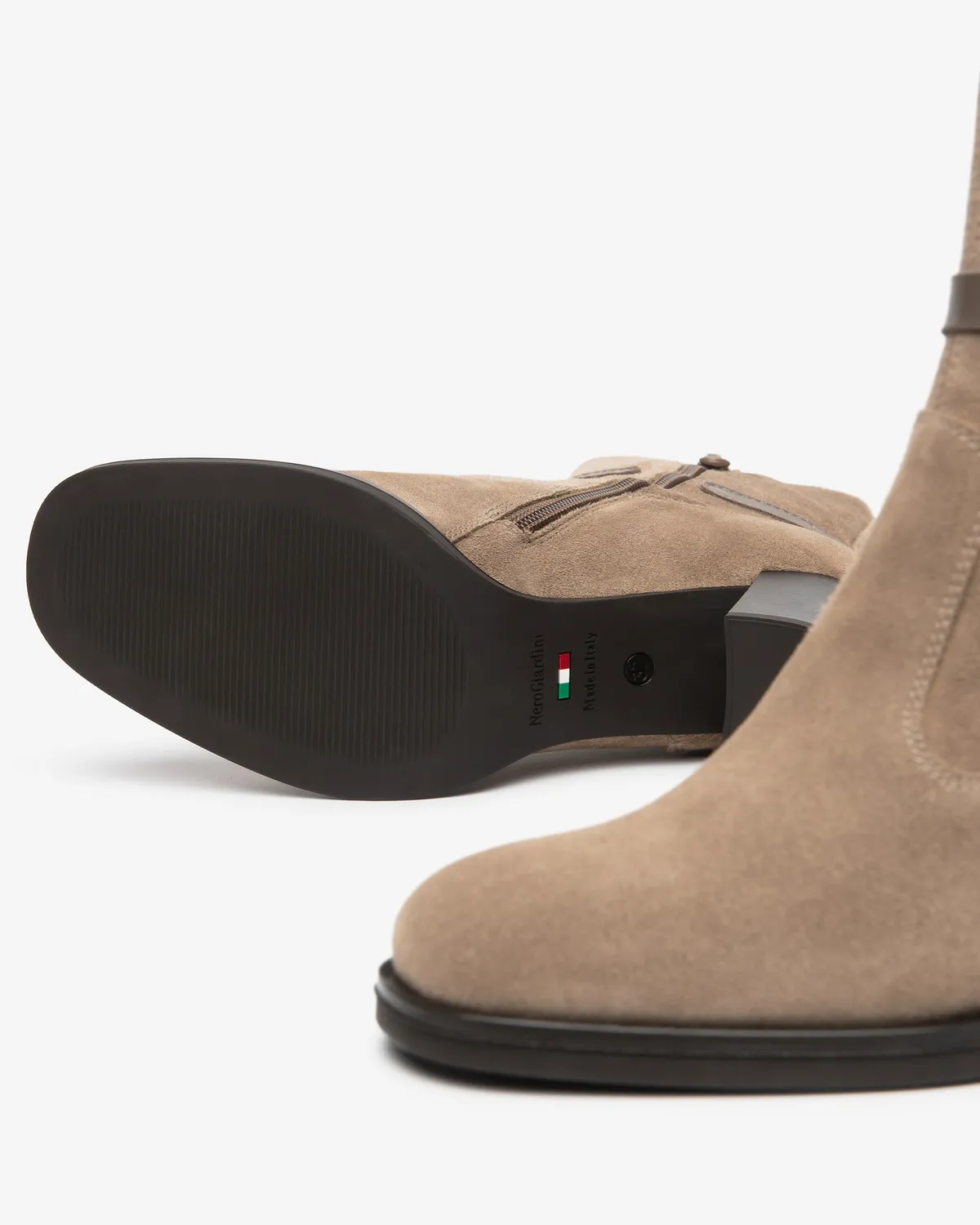NeroGiardini botine dama piele intoarsa toc 75 mm