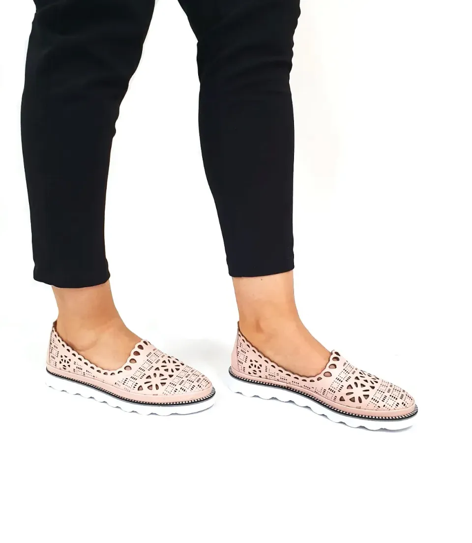 Catinca Shoes 970 RZP pantofi dama piele naturala roz pudra