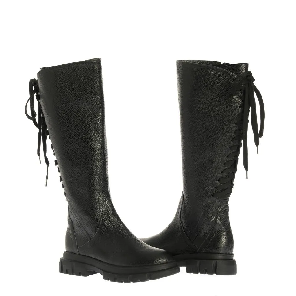 Ana Urbana Shoes Nicoleta cizme negre piele texturata