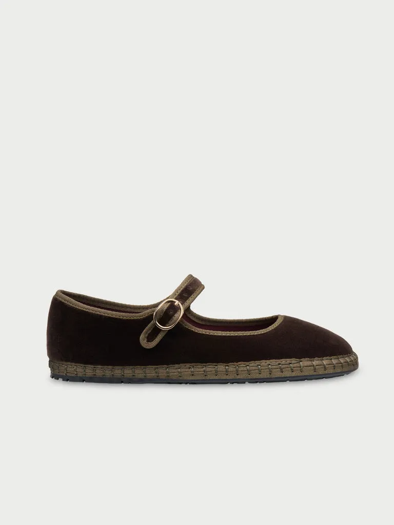 Flagelus Cinderella Ulla pantofi mary jane maro catifea
