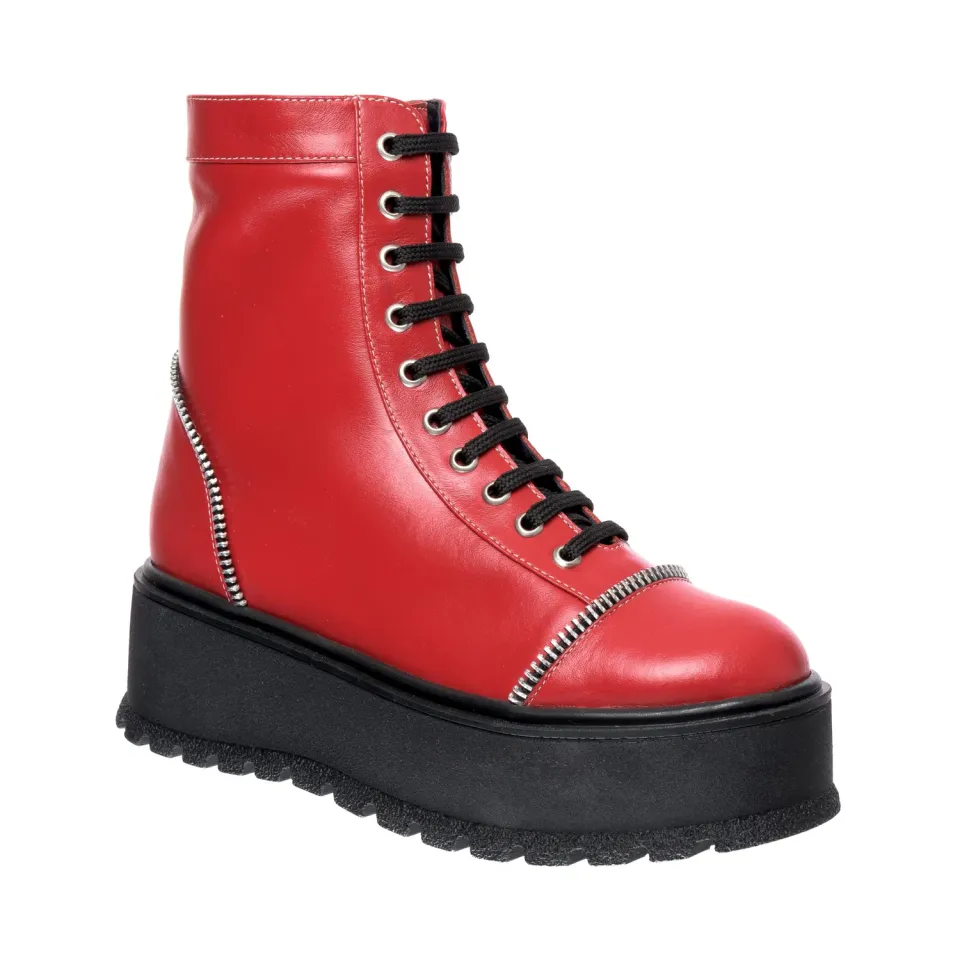 Catinca Shoes BC31 RB bocanci dama piele rosu box