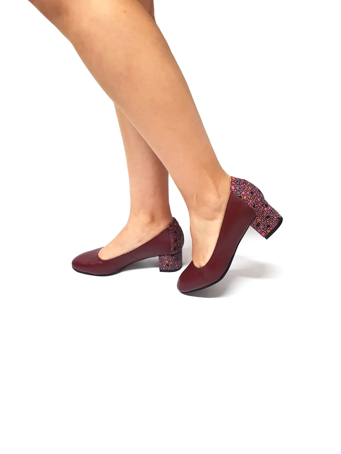 Catinca Shoes A7 BPB pantofi dama piele bordo pietre