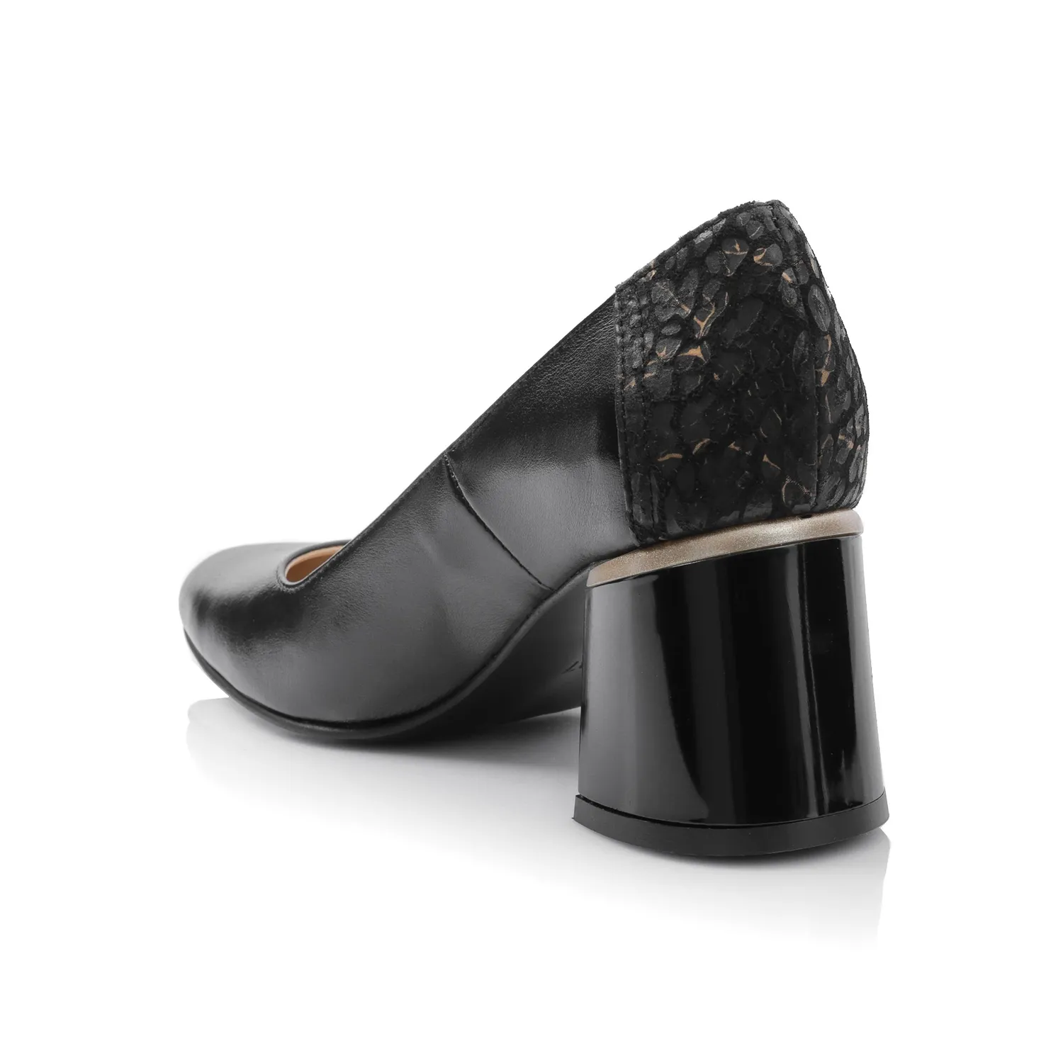 Catinca Shoes A64 pantofi dama piele negru auriu