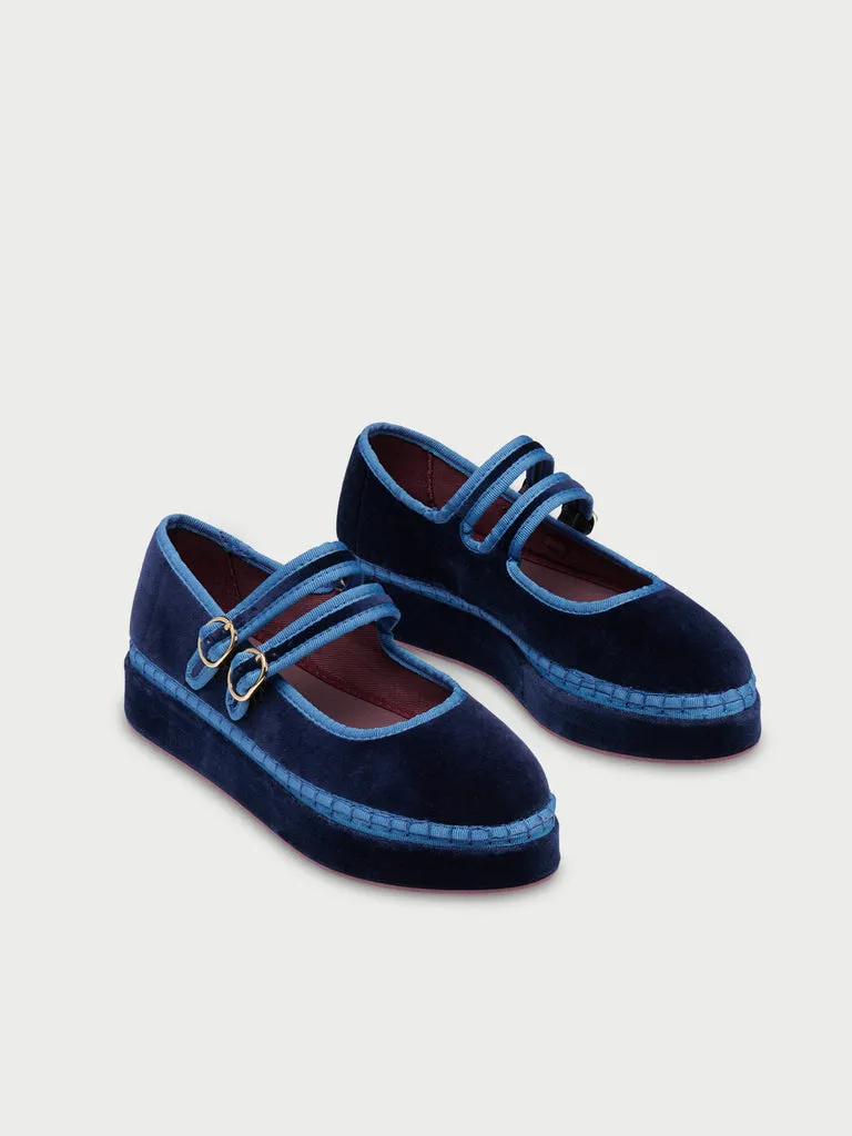 Flagelus Double Montague pantofi bleumarin