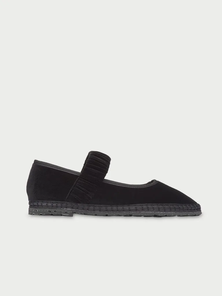 Flagelus Mafalda Double Black pantofi catifea negri