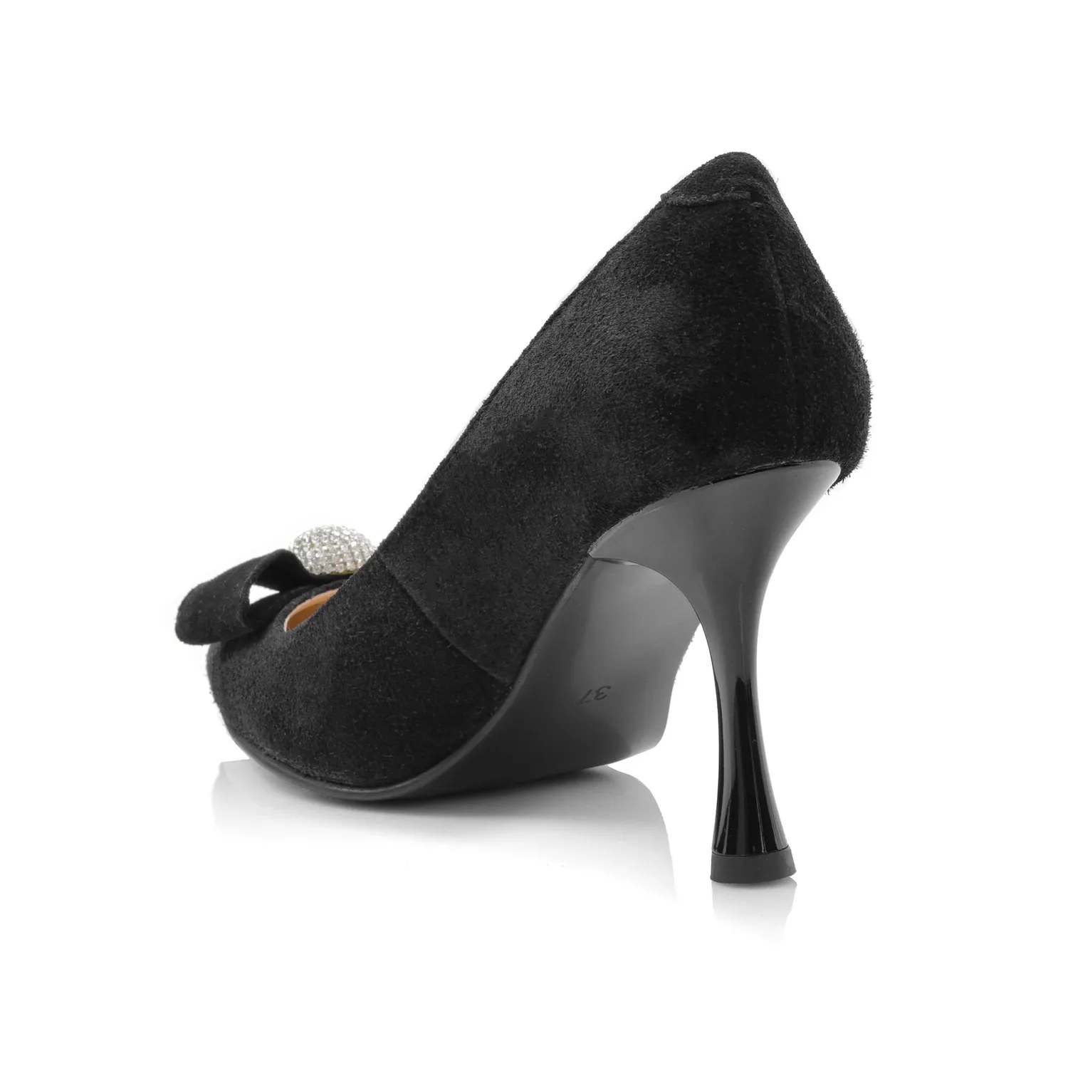 Catinca Shoes A69 Negru pantofi dama piele antilopa