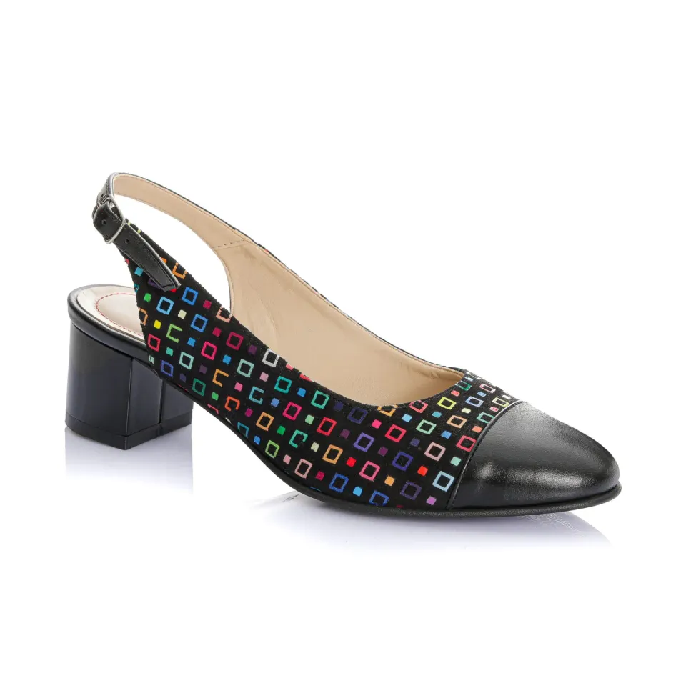 Catinca Shoes T16 NBC sandale piele negru patratele