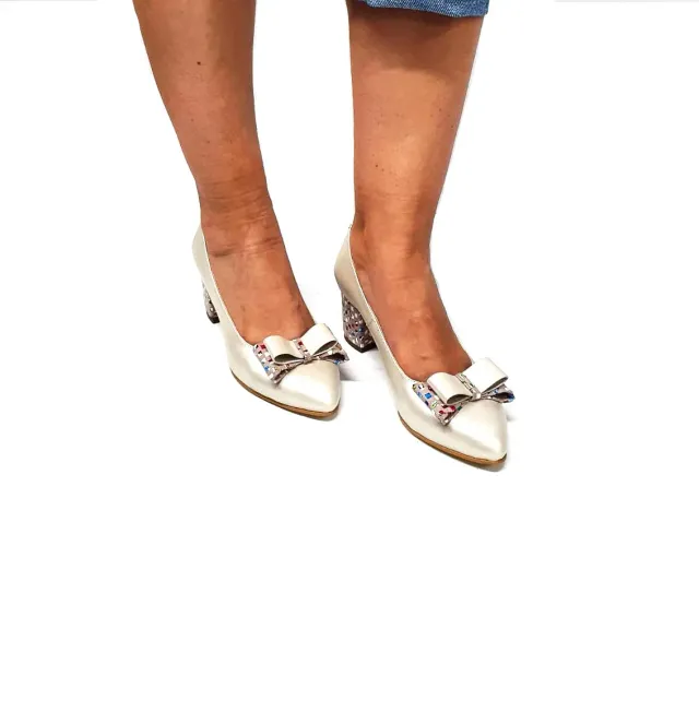 Catinca Shoes A12 BSPM pantofi dama piele bej sidef