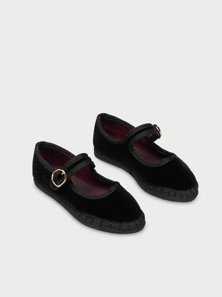 Flagelus Antonia Kids pantofi copii negri catifea