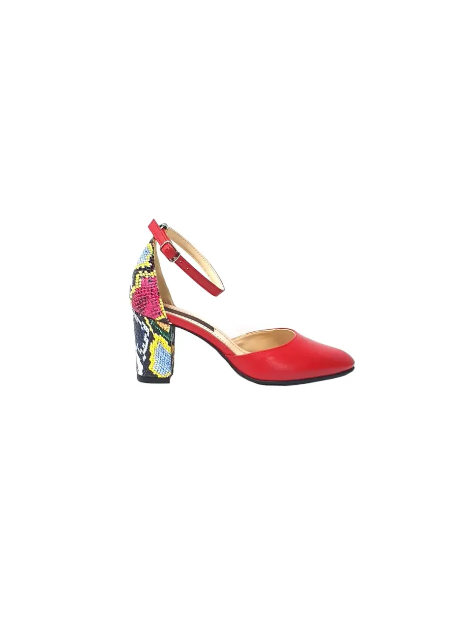 Catinca Shoes D14 RSR sandale damă piele roșu șarpe
