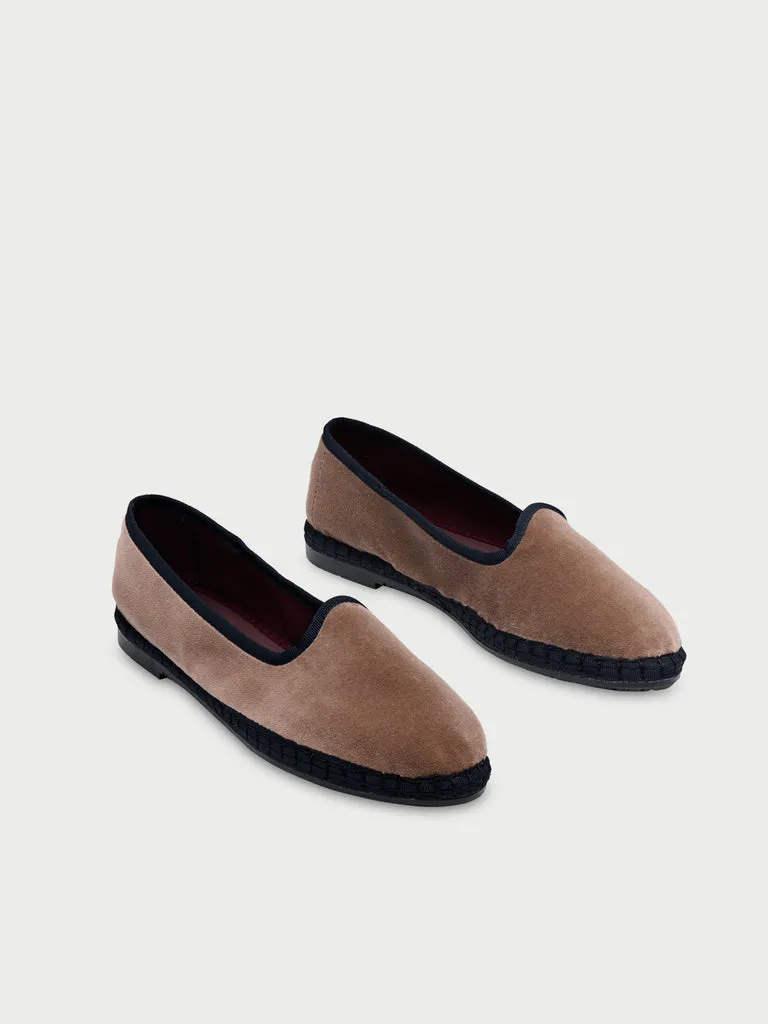 Flagelus Prissy papuci catifea bej negru