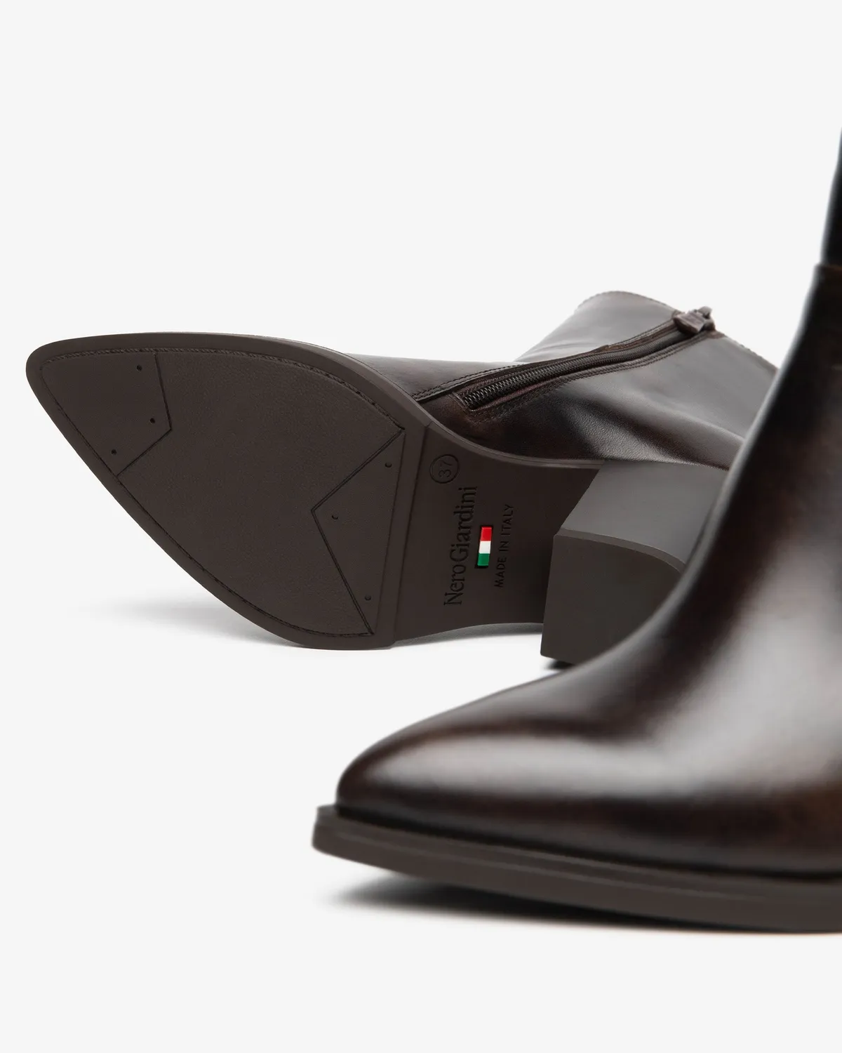NeroGiardini botine piele dama toc 8 cm cu fermoar