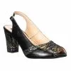 Catinca Shoes 024 NF sandale damă piele negru floricele