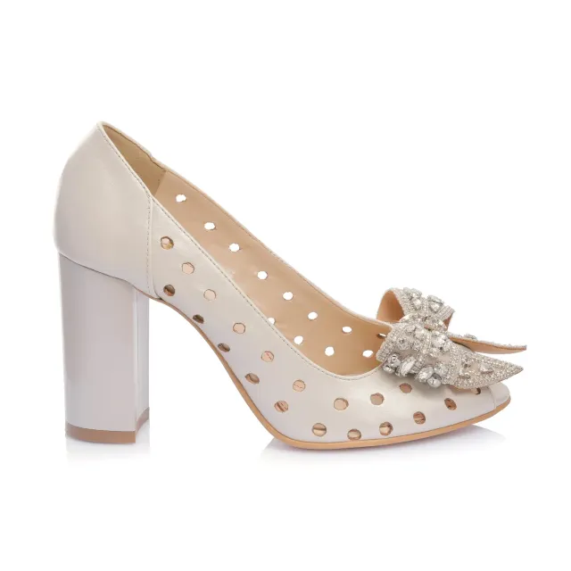 Catinca Shoes F23P BEJ sandale piele naturala bej sidef