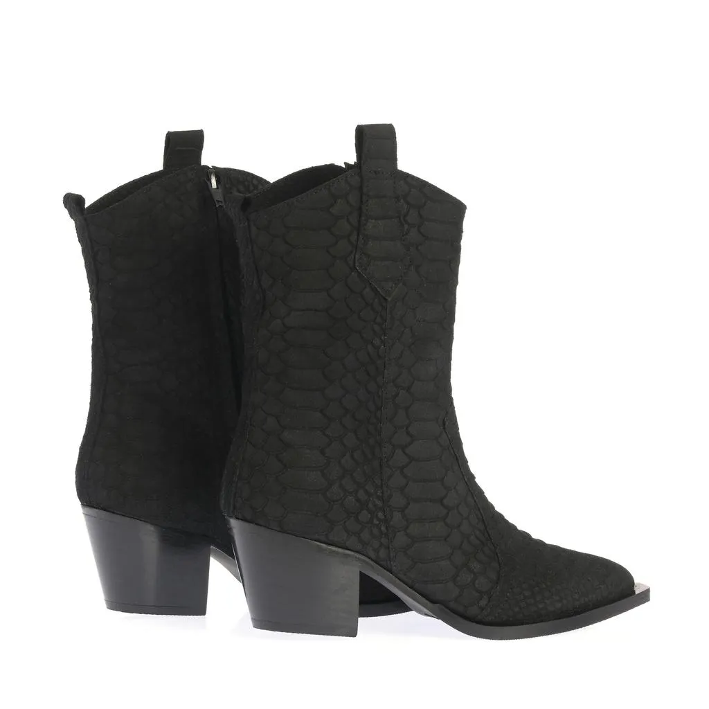 Ana Urbana Cataleea ciocate piele negru toc gros
