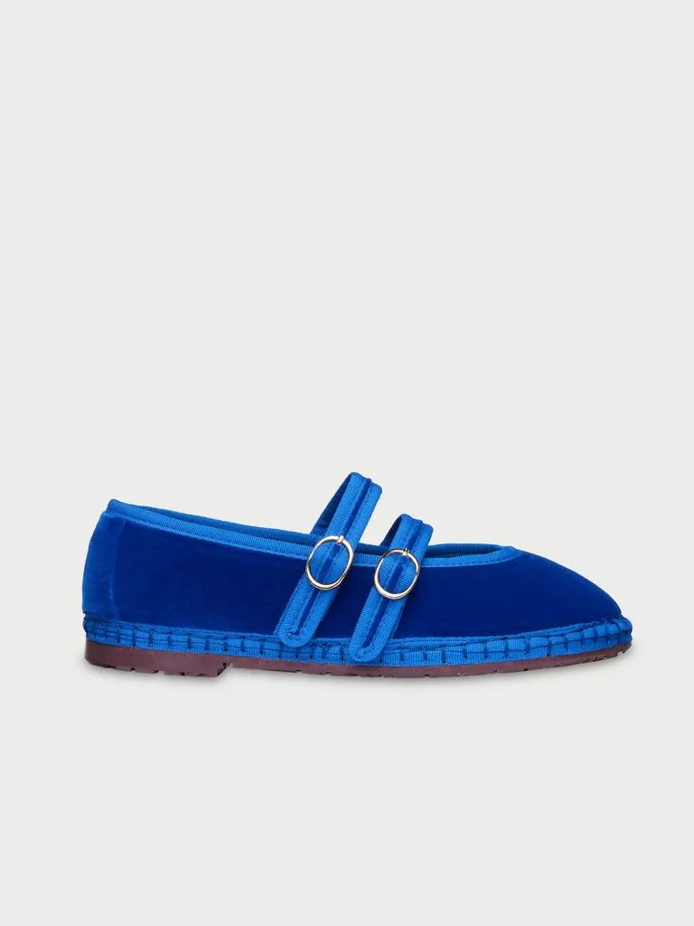 Flagelus Claire Electric Blue pantofi catifea albastru