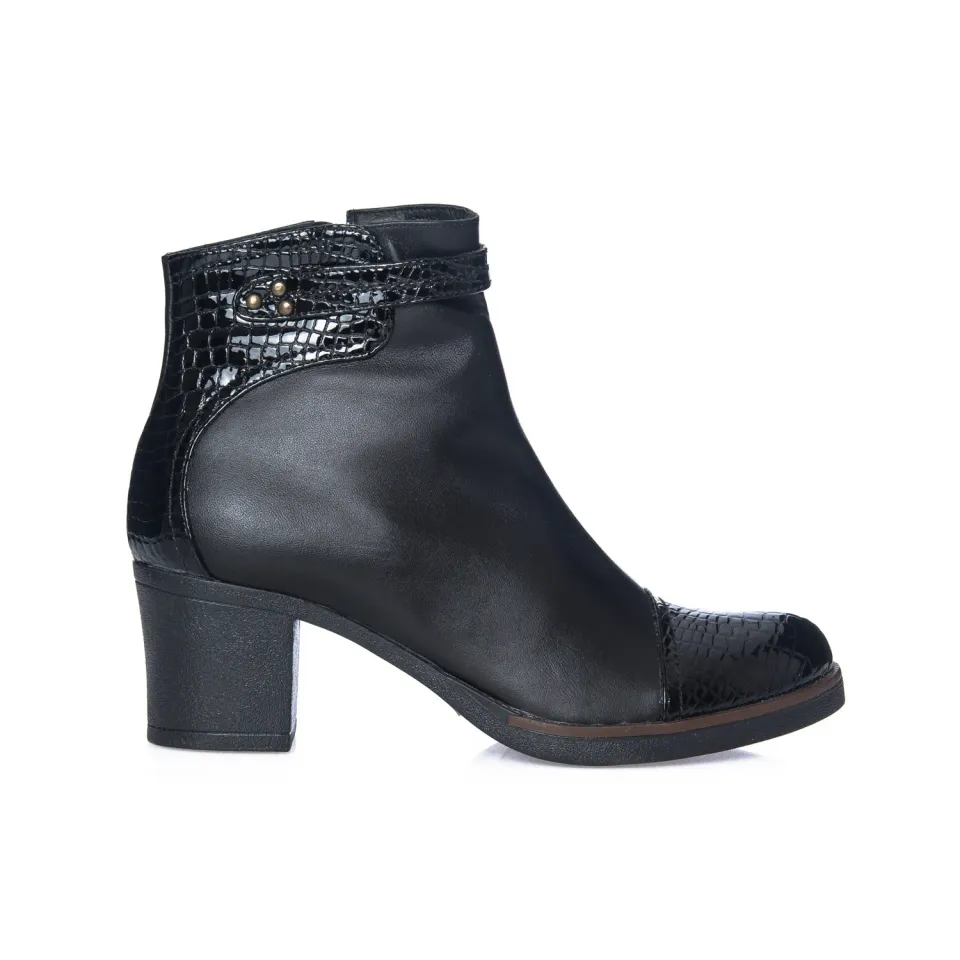 Catinca Shoes 80 NBC ghete dama piele neagra croco