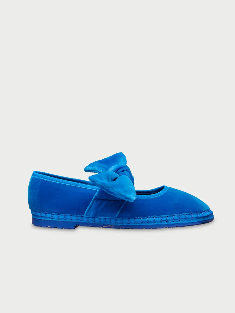 Flagelus Lady Lyra Blue espadrile albastre catifea