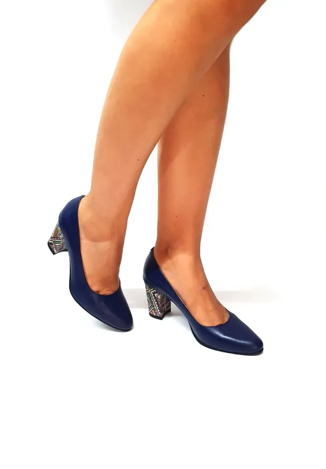 Catinca Shoes R7 BT pantofi dama piele bleumarin