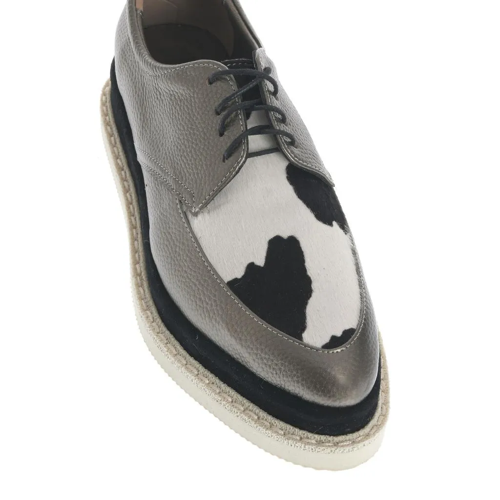 Ana Urbana Shoes Washington DC pantofi argintii print vaca