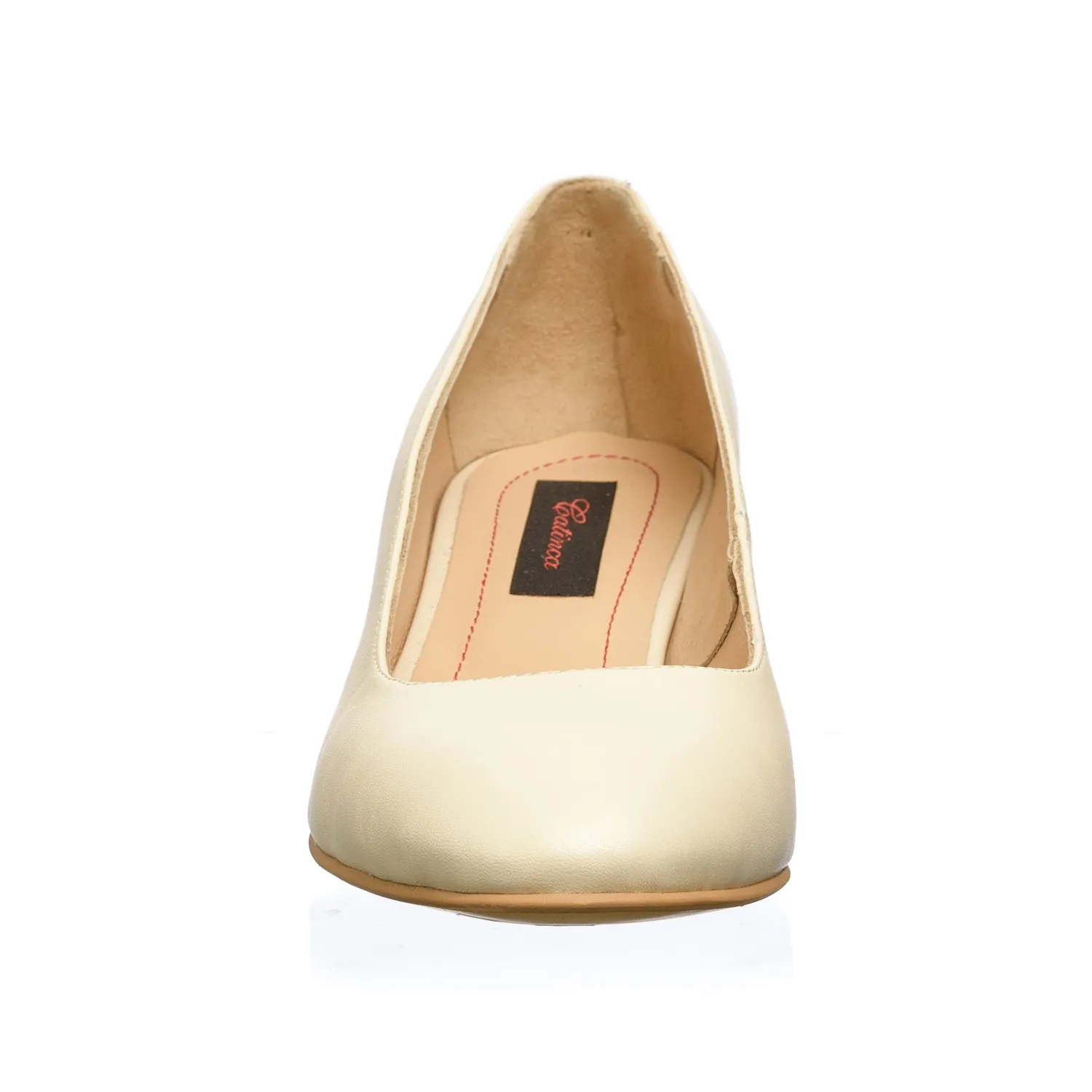 Catinca Shoes A6 BP pantofi dama bej toc pietricele piele