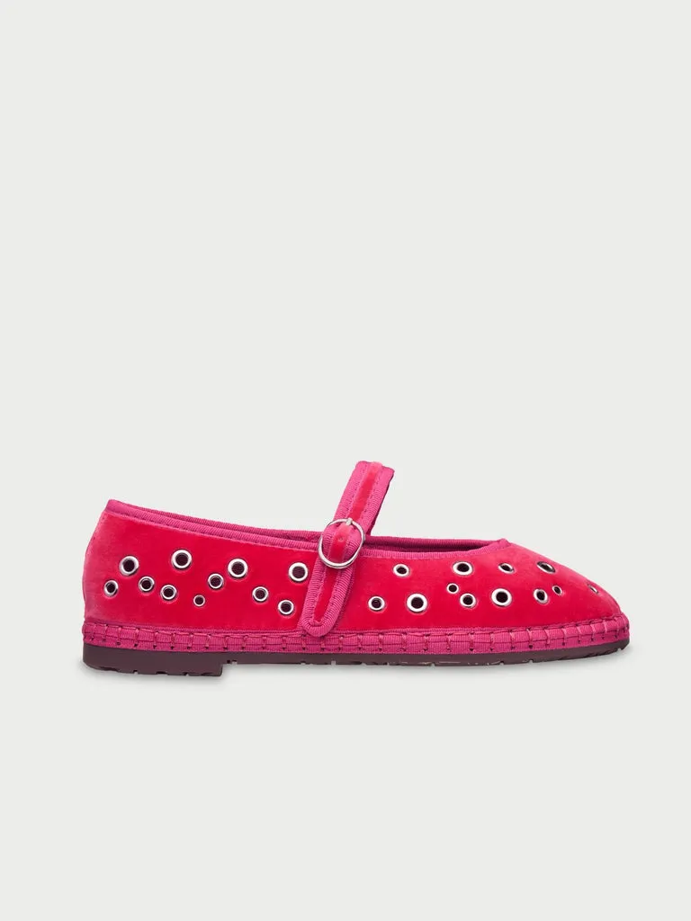 Flagelus Ophelia Pink balerini roz catifea