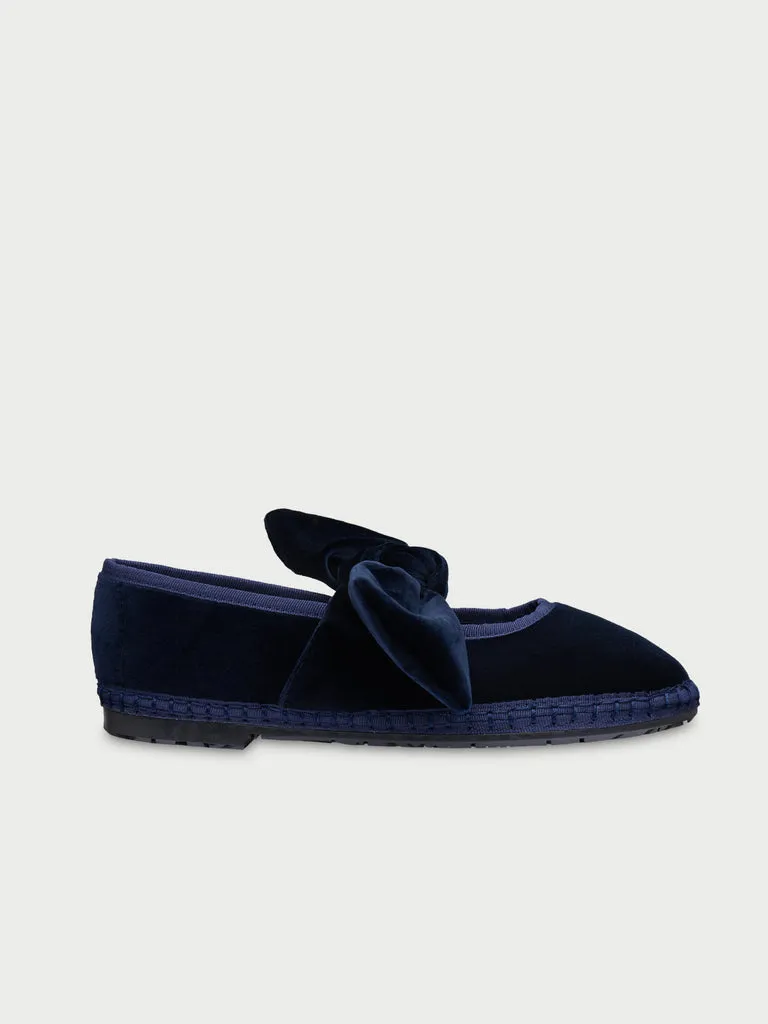 Flagelus Lyra Navy papuci velur bleumarin funda