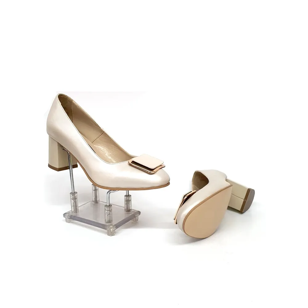 Catinca Shoes A23 BS pantofi dama bej sidef piele naturala