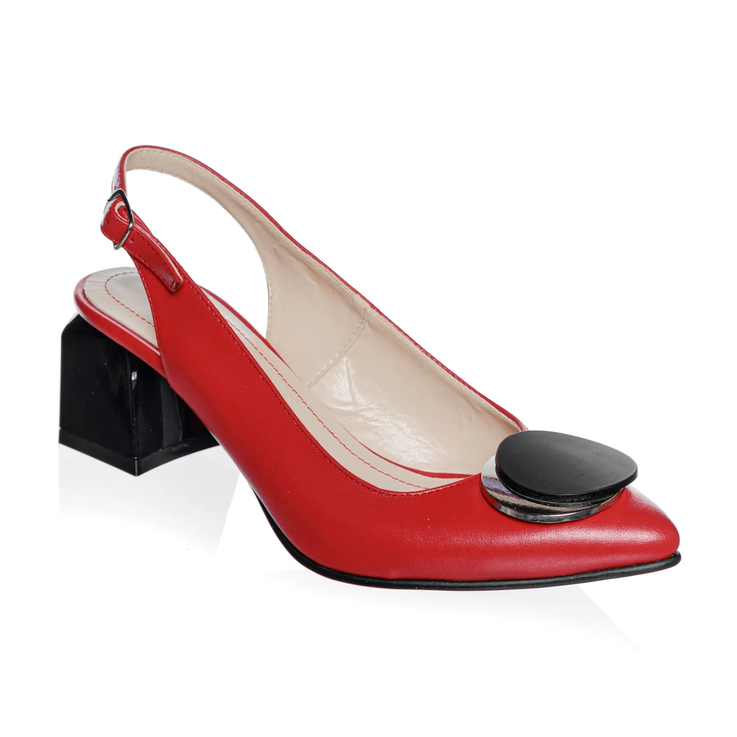 Catinca Shoes D32 R sandale dama piele naturala rosu box