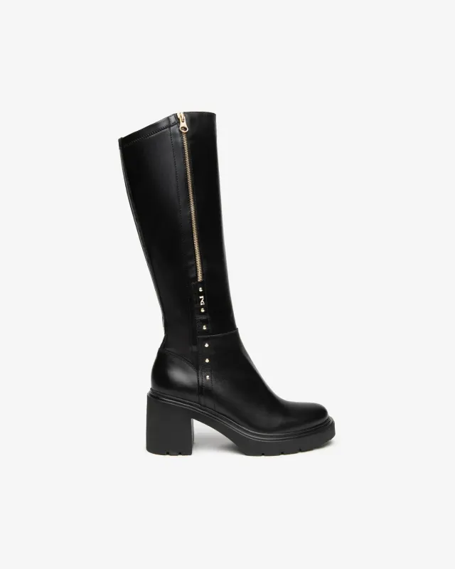 NeroGiardini cizme piele dama toc 8,5 cm fermoar