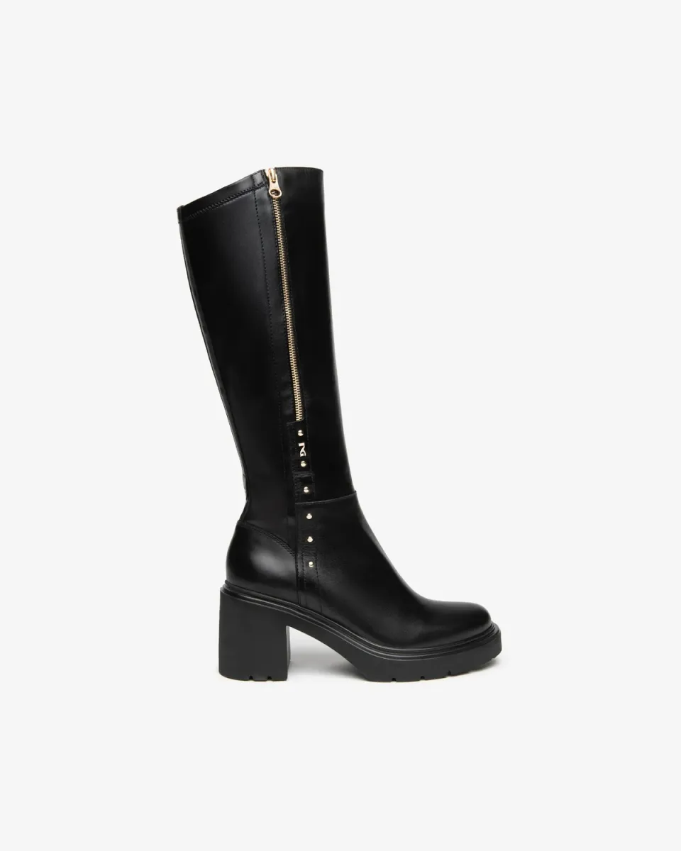 NeroGiardini cizme piele dama toc 8,5 cm fermoar