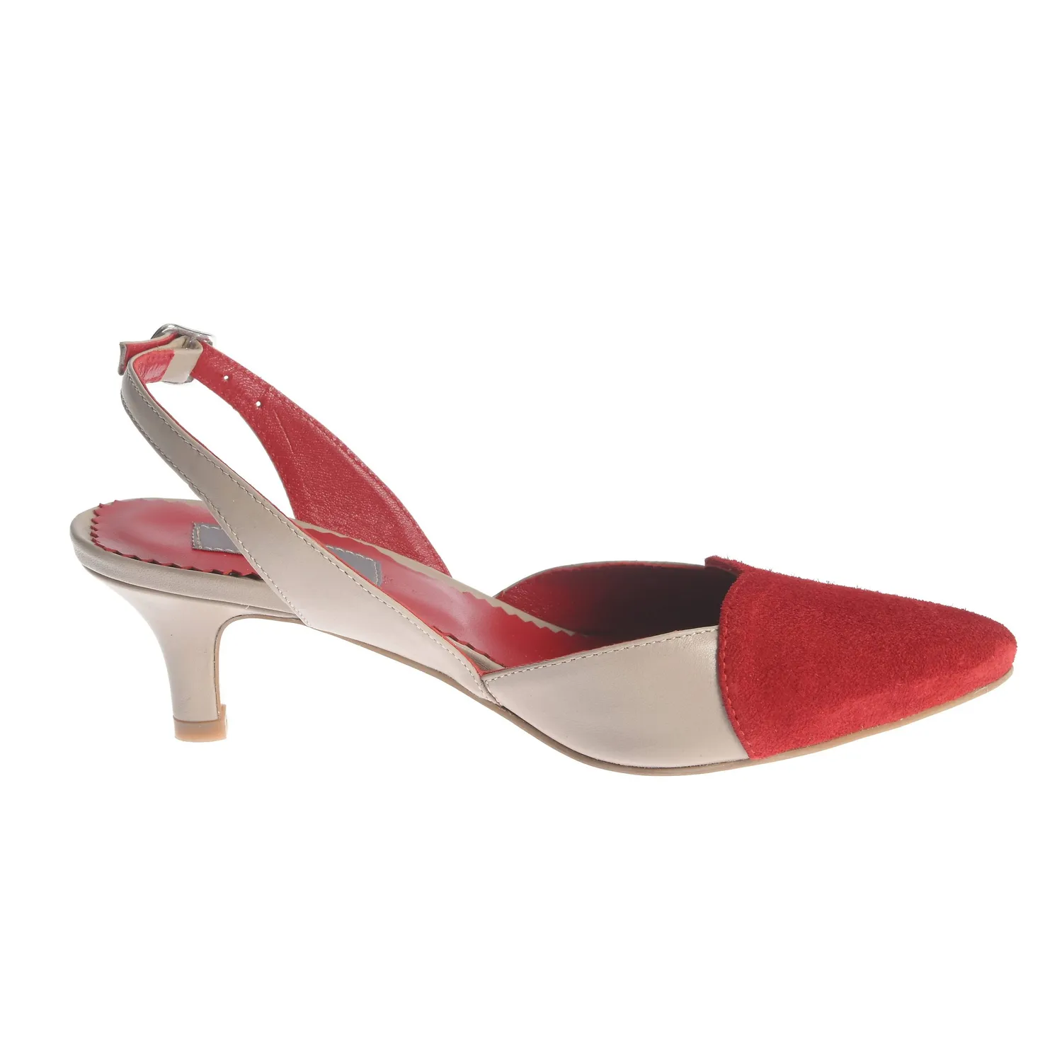 Ana Urbana Shoes Nashville sandale bej-rosu slingback