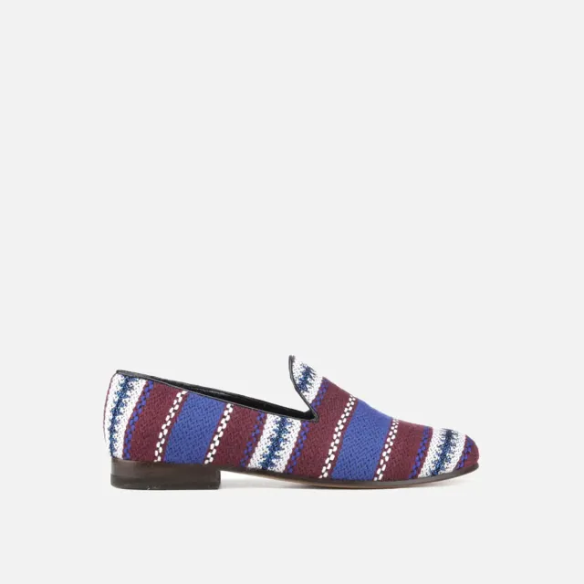 Cecilia Bringheli Positano Purple Woven Fabric slipper mov