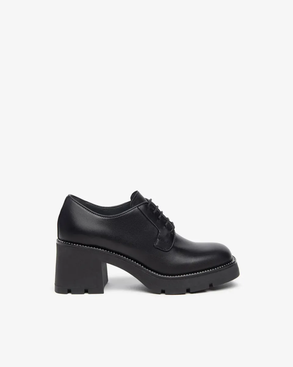 Pantofi Oxford damă NeroGiardini piele cu șiret