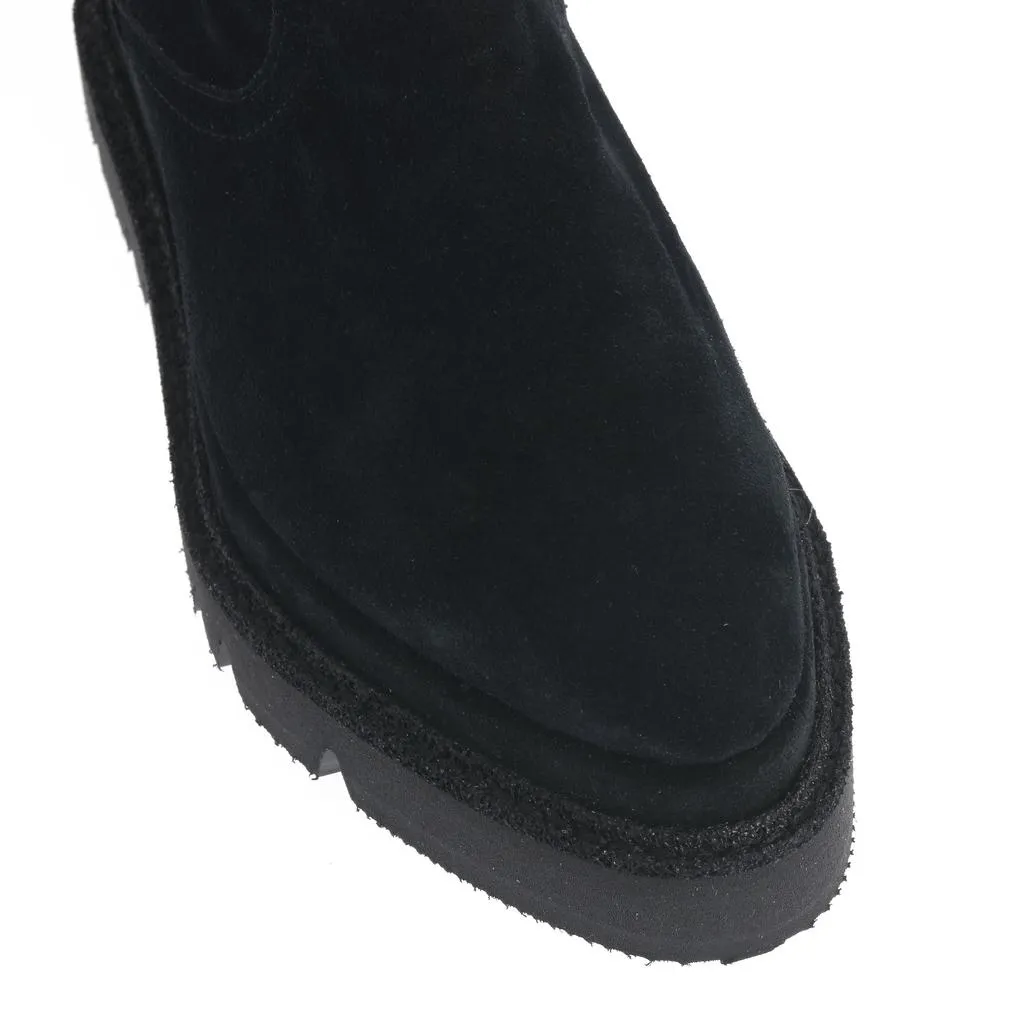Ana Urbana Shoes Sonia ghete piele întoarsă negre