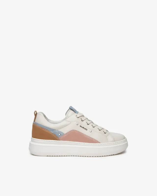 NeroGiardini sneakers damă piele și piele întoarsă combinați
