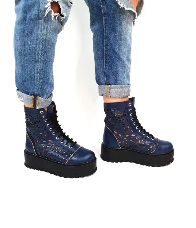 Catinca Shoes BV31 BB bocanci dama vara piele blue box