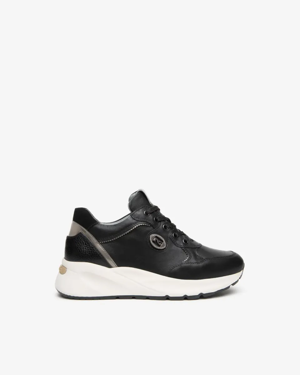 NeroGiardini sneakers damă piele cu strasuri