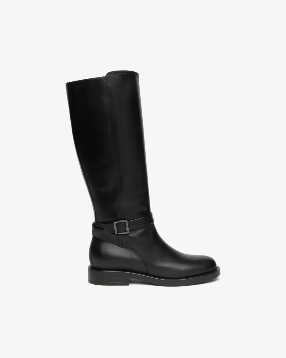 Cizme NeroGiardini dama piele toc 30 mm cu catarama
