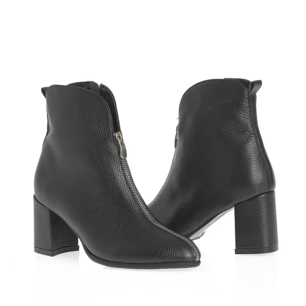 Ana Urbana Natalia botine piele negre toc gros