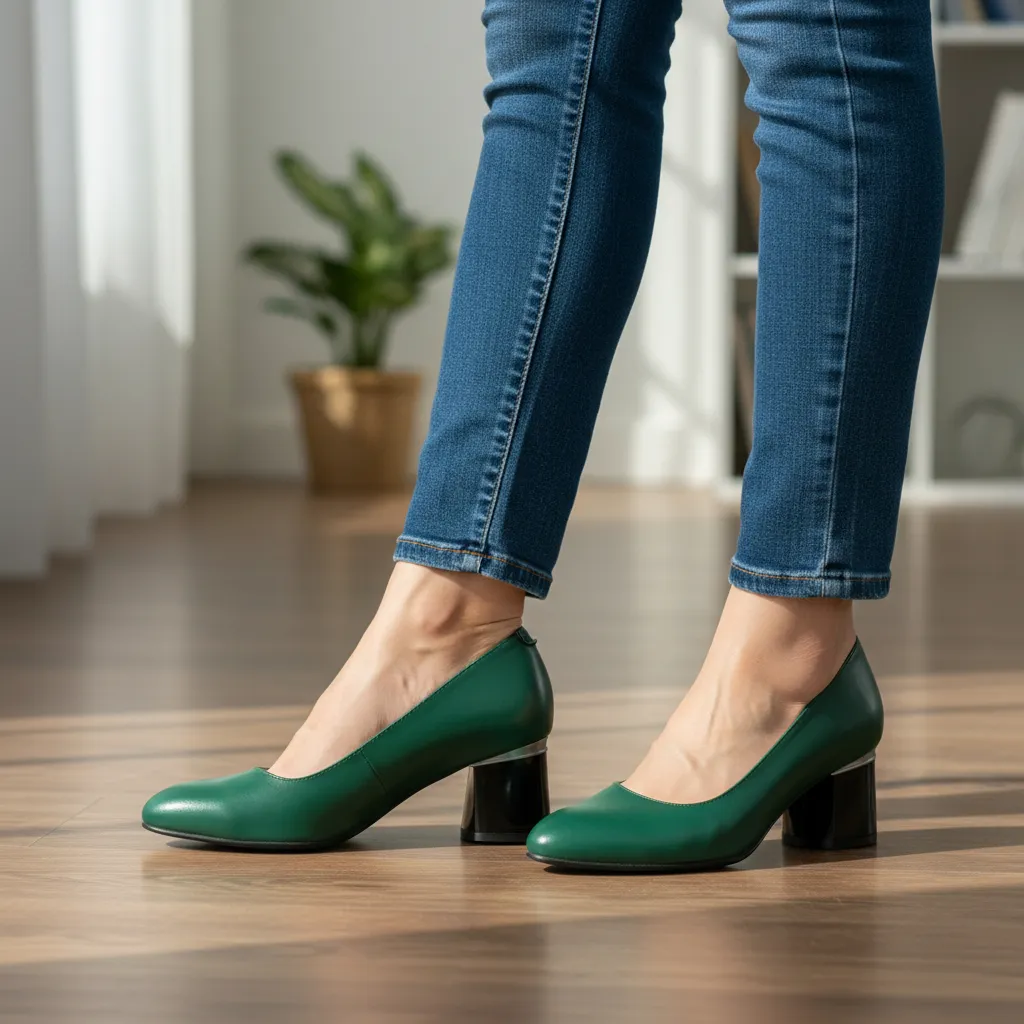 Catinca Shoes A72 VB pantofi damă verde box piele
