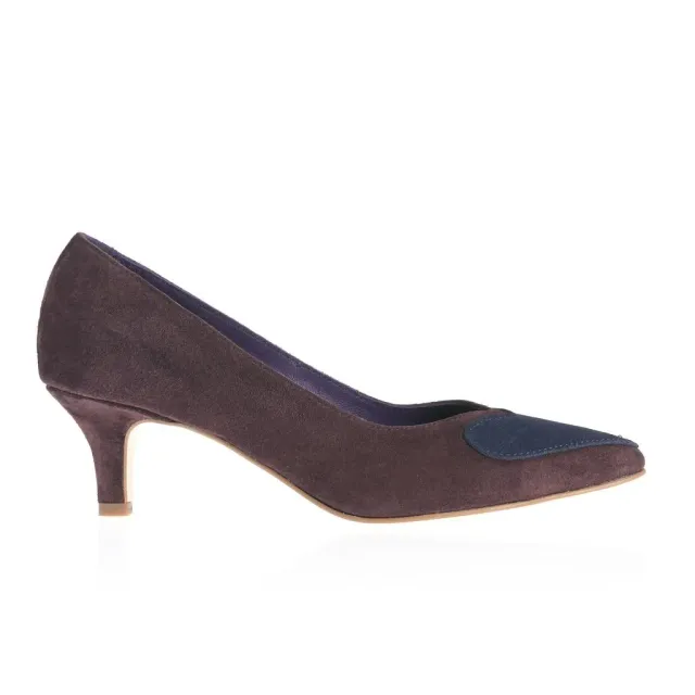 Ana Urbana Madrid pantofi piele bleumarin-maro toc 4cm