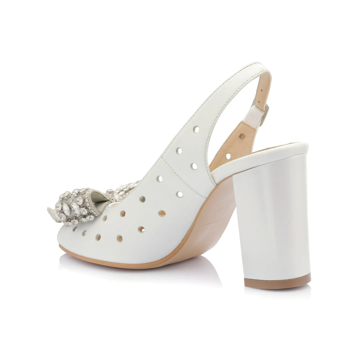 Catinca Shoes F24P sandale dama piele alb sidef