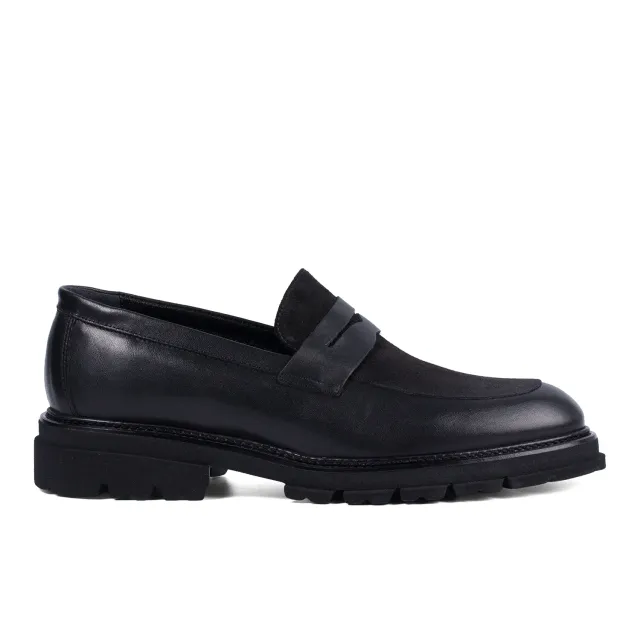Lucas Shoes Ezra Ukr mocasini negri velur box piele