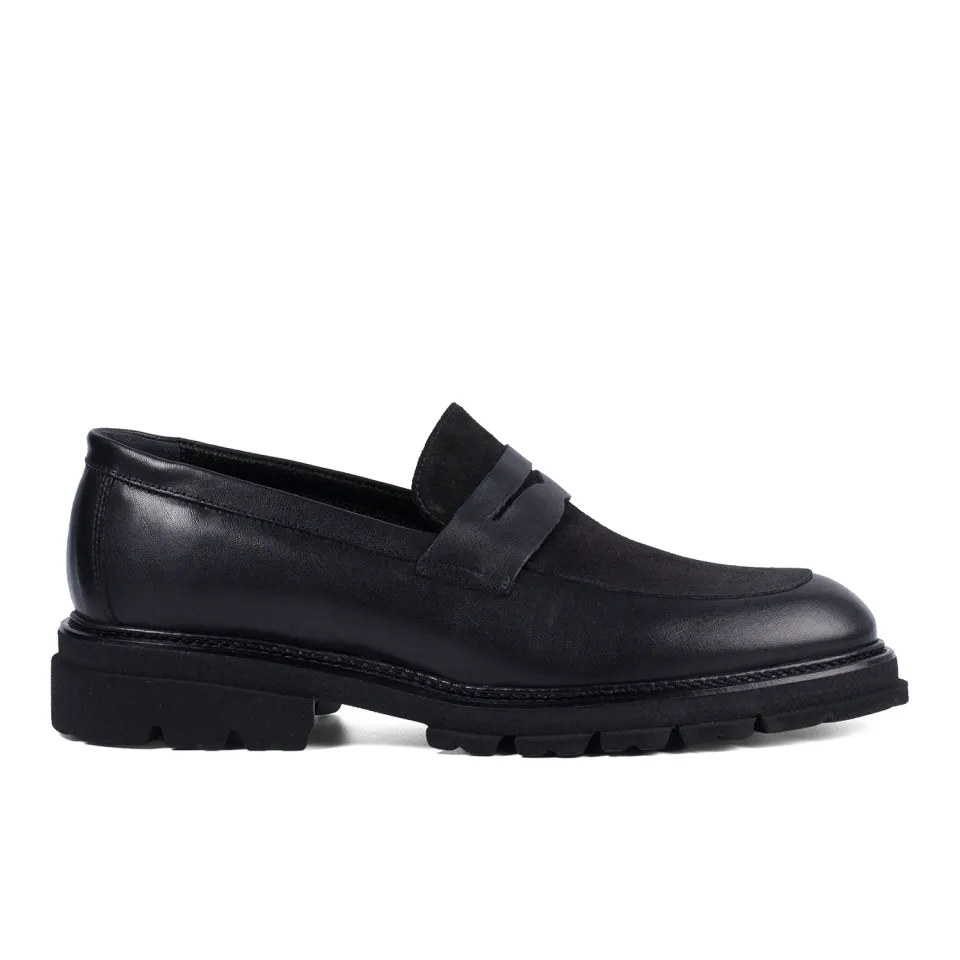 Lucas Shoes Ezra Ukr mocasini negri velur box piele