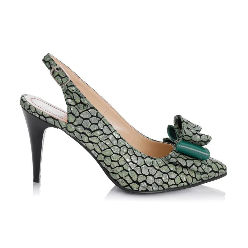 Catinca Shoes D17 VP sandale dama piele naturala verde ponei